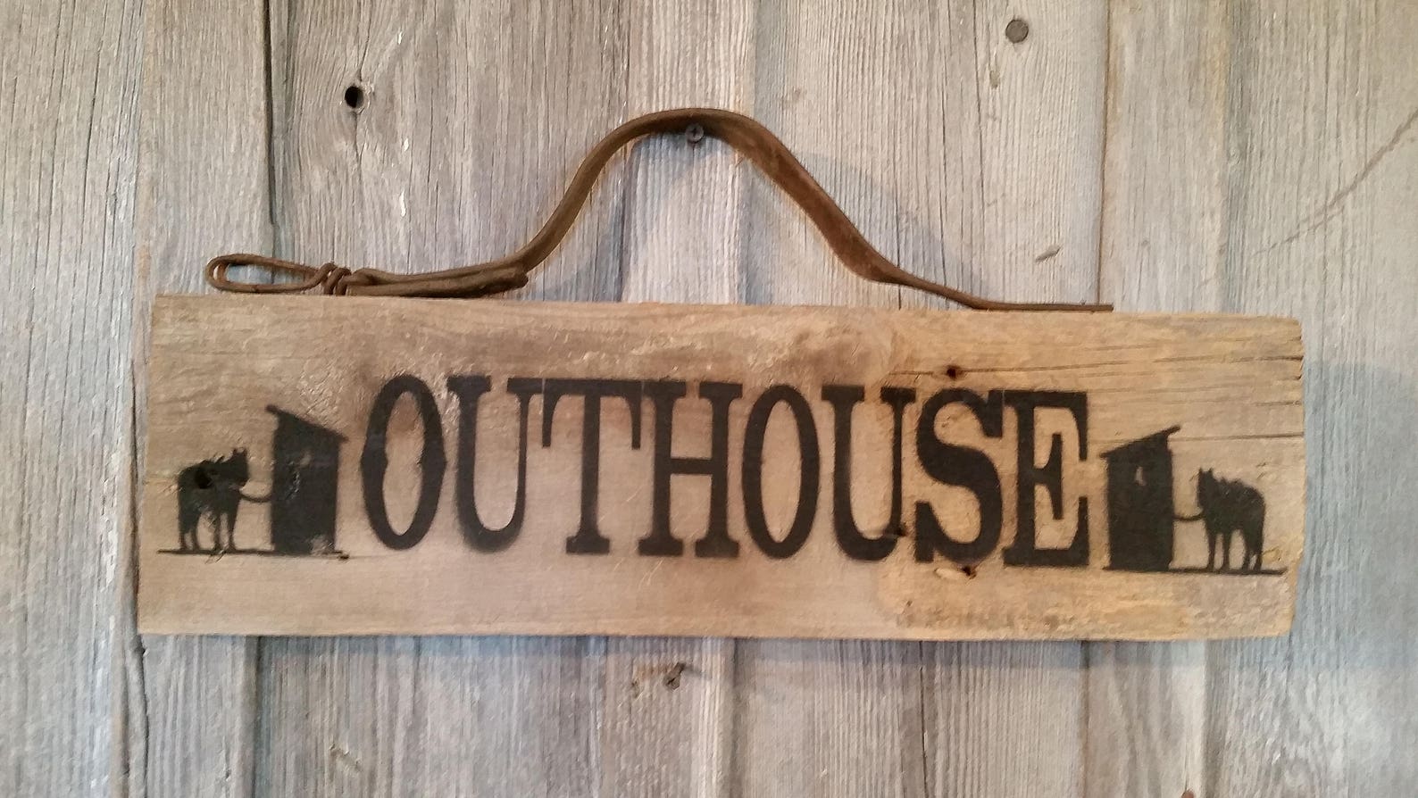 Outhouse Rustic Sign Re-purposed Barn Wood Sign Hand - Etsy