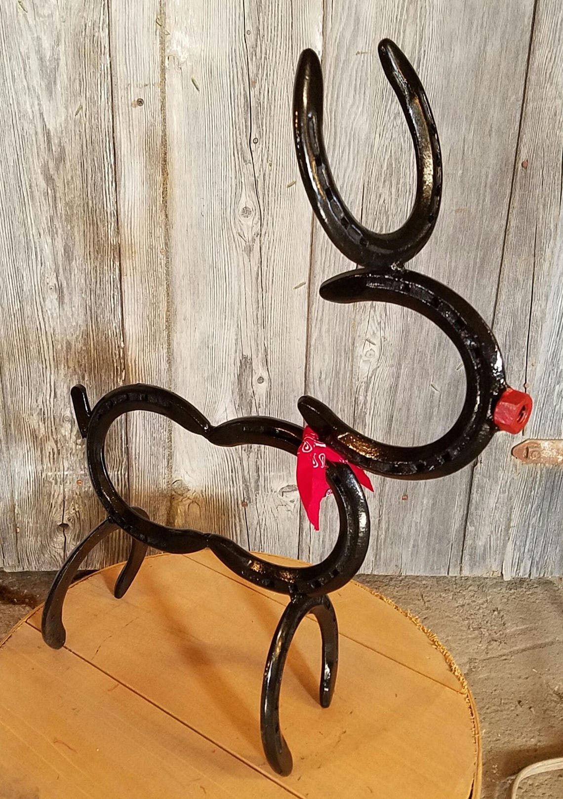 Horseshoe Reindeer Horseshoe Christmas Decor Rustic Etsy