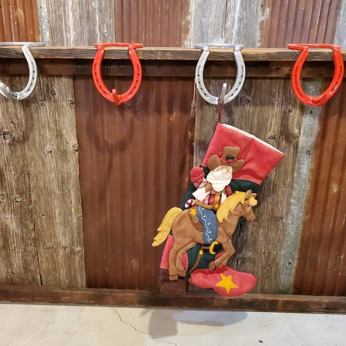 Horseshoe Stocking Holder Authentic Horseshoes Western Etsy