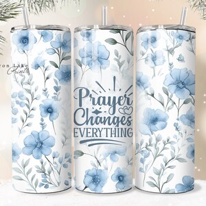 Gebetsänderungen, Shabby Chic Christian Jesus Tumbler Wrap PNG, 20 Unze Straight Tumbler Sublimation PNG Datei, Instant Download Seamless