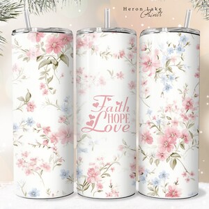 Rise Up and Pray, Jesus Tumbler Wrap PNG Floral Christian 20 oz Gerade Sublimation Download Nahtlos
