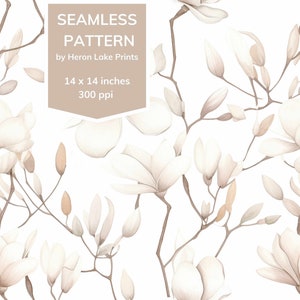 Floral Pattern | Magnolia Background | Magnolia Seamless File | Watercolor Magnolia Seamless Pattern | Png Seamless Pattern | Jpg Pattern