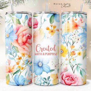 Hören Sie auf Gottes Stimme Jesus Tumbler Wrap PNG Floral Christian 20 oz Gerade Sublimation Download Nahtlos