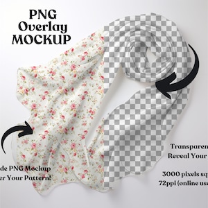 シルクスカーフPNGモックアップモバイルフレンドリーCanva / Photoshopを使用して、パターンの上にモックアップをスライドさせ、顧客がパターンを視覚化できるようにします即時ダウンロード