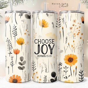 Wählen Sie Joy Jesus Tumbler Wrap PNG Floral Christian 20 oz Straight Sublimation Download Seamless