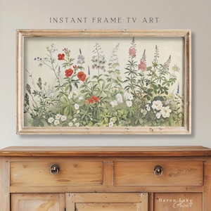 Rahmen TV Art Botanischer Garten Floral 16X9 Samsung Rahmen TV Kunst Floral Frame Art | Digital, Flower Art Wallpaper, minimalistische Kunst