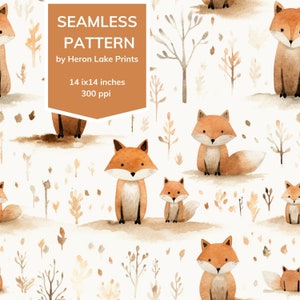 Modèle sans couture de renard | Modèle sans couture de renard | Documents numériques | Utilisation commerciale | Emballage cadeau | Téléchargement instantané | Renards aquarelles