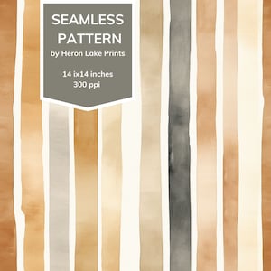Padrão sem costura em tons de terra com listras aquarela, impressão sob demanda, uso comercial, uso para impressão de têxteis, artesanato em papel