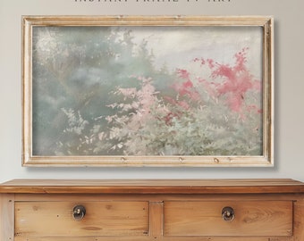 Vintage Pink Floral Frame TV Art | 4K HD 16X9 | Samsung Frame TV Art | Floral Frame Art | Digital Download | Flower Art For Tv Wallpaper