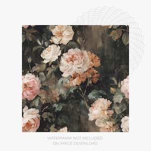 Pintura estilo vintage de rosas rosa claro, padrão de repetição contínua, POD, uso comercial, uso para impressão de tecidos, tons de creme marrom