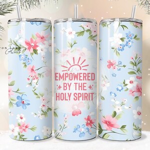 Bevollmächtigt durch den Heiligen Geist Chic Jesus Tumbler Wrap PNG 20 Unze Straight Tumble Sublimation PNG Datei Instant Download Seamless