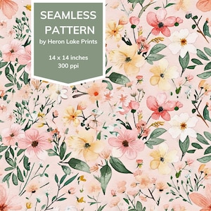 Aquarell Ditsy Blush Florales nahtloses Muster, Print on Demand, kommerzielle Nutzung, Verwendung zum Drucken von Textilien, Papier Handwerk Stoff Baby Kinderzimmer