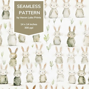 Aquarelle, Pâques bébés lapins, lapins, motif sans couture, impression à la demande, utilisation commerciale, utilisation pour l'impression de textiles, créations en papier