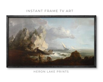 Vintage Seascape Painting for Frame TV: Muted Colors (Digital Download)