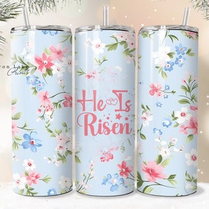 Er ist auferstanden Shabby Chic Christian Jesus Tumbler Wrap PNG 20 oz Straight Tumbler Sublimation PNG Instant Download Seamless