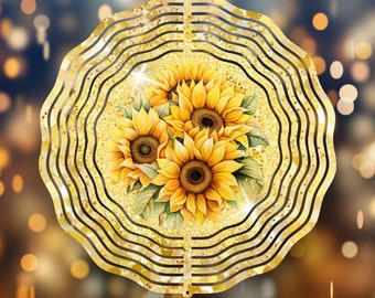 Diseño de sublimación de vaso giratorio de girasol (PNG)