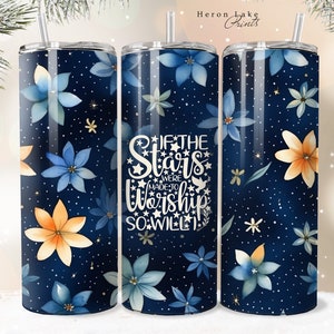 Sterne made to Worship Jesus Tumbler Wrap PNG Floral Christian 20 oz Straight Sublimation Download Seamless