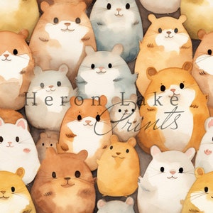 Süße Aquarell Hamster Muster wiederholen, für Textilien, Handwerk, Scrapbooking, Haustier digitales Papier, Stoff, INSTANT DOWNLOAD