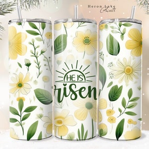 Er ist auferstanden PNG Shabby Chic Christian Jesus Tumbler Wrap PNG 20 oz Gerade Becher Sublimation PNG Sofortiger Download Nahtloses Design