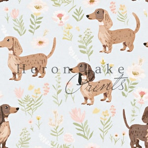 Aquarell Dackel nahtlose Muster wiederholen Kachel, für Textilien, Kunsthandwerk, Scrapbooking, SOFORTIGER DOWNLOAD Shabby Chic