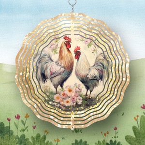 Wind Spinner Shabby Chic Hühner Sublimation PNG 12x12 Zoll bei 300 ppi PNG-Datei, Tumbler Wraps auch, Weihnachten Geburtstagsgeschenk