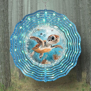 Girandola a vento tartaruga marina Tumbler Aqua Teal Sparkles Sublimazione PNG 12x12 file PNG, regalo di festa, download immediato