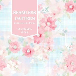 Horizontale Rosa Blumen Streifen Blumen & Kariert Nahtloses Rapportmuster Kachel Pastell Shabby Chic Cottagecore Feminin Girly Design