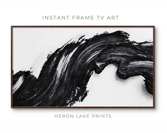 Abstract Black and White Watercolor Painting - Samsung Frame TV Art (Digital Download)