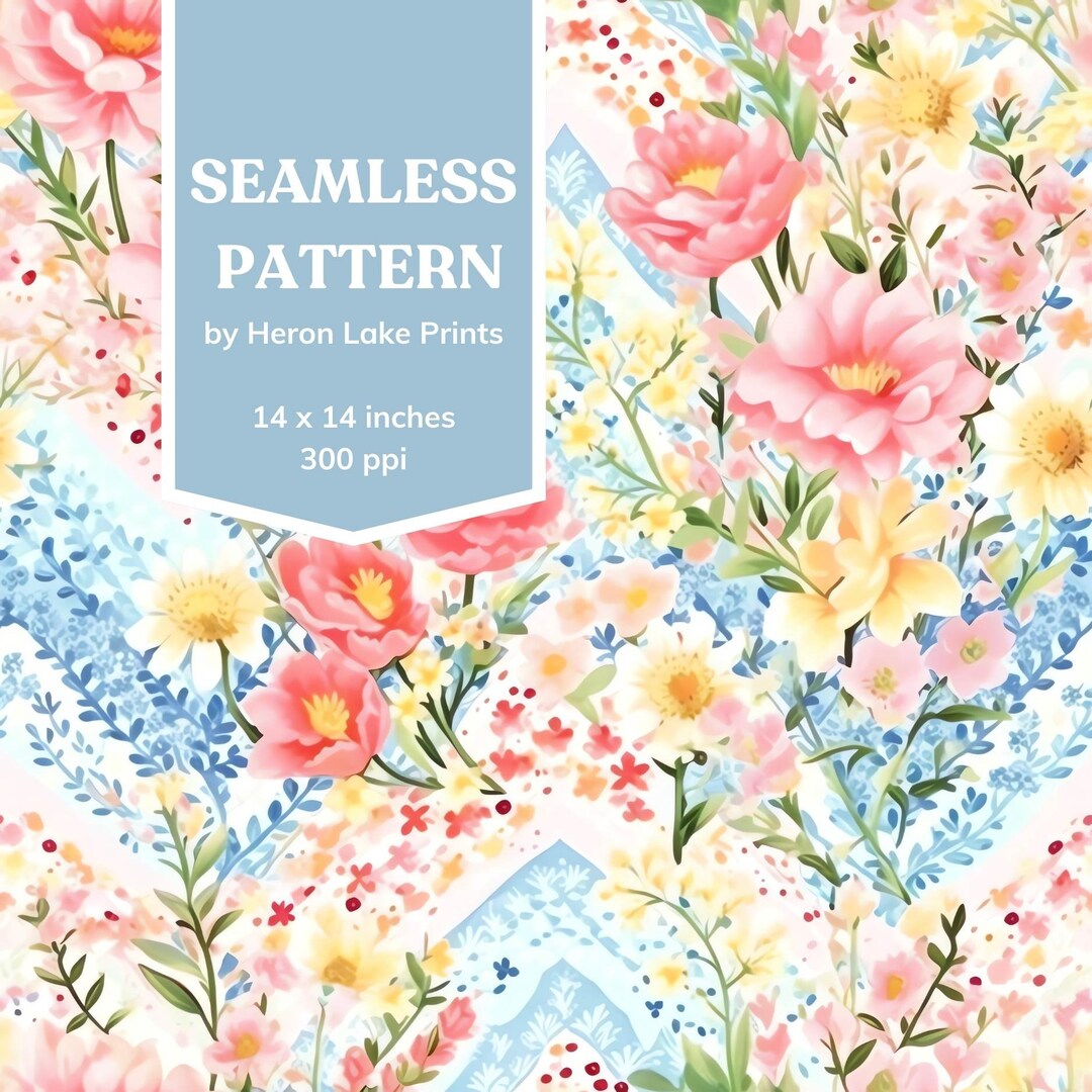 Spring Colorful Floral Seamless Repeat Pattern Tile, Perfect for ...