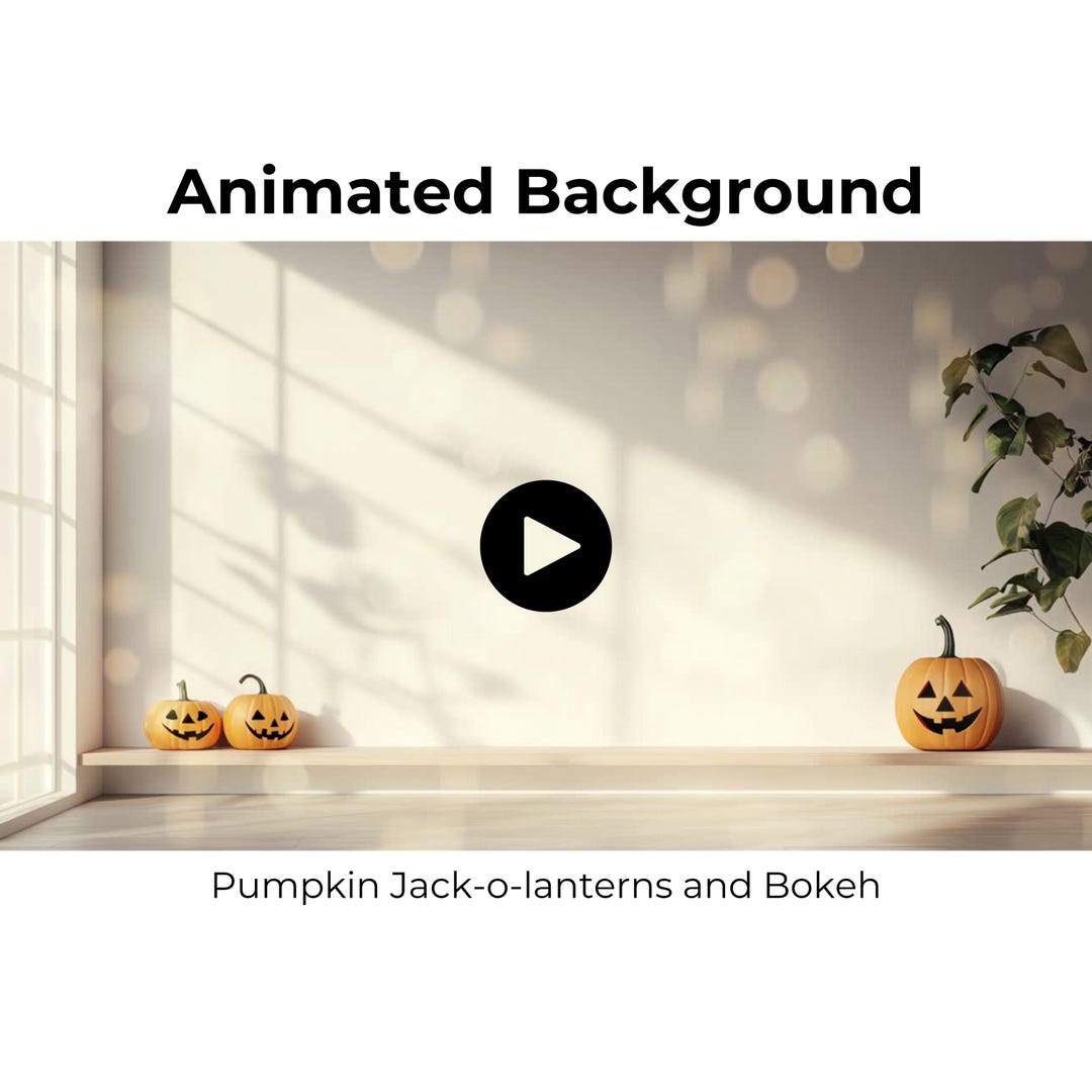 Animated Background, Video Loop, Light Play, Halloween Jackolanterns