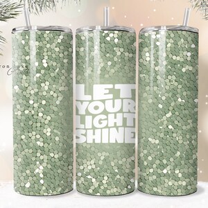 Let Your Light Shine, Shabby Chic Floral Christian Jesus Tumbler Wrap PNG 20 oz Gerade Becher Sublimation PNG Download Nahtlos