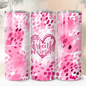 Perfekt unperfekt rosa Shabby Chic Christian Jesus Tumbler Wrap PNG 20 oz Gerade Becher Sublimation PNG Sofortiger Download Nahtlos