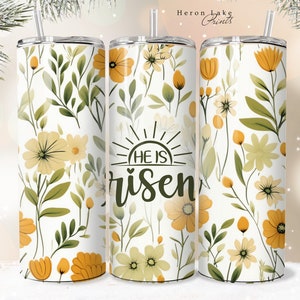 Er ist auferstanden PNG Shabby Chic Christian Jesus Tumbler Wrap PNG 20 oz Straight Tumbler Sublimation PNG Instant Download Seamless Design