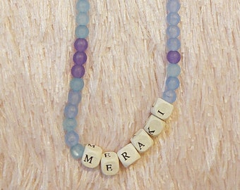 Meraki Beaded Necklace Boho Mermaid Artist Hippie Free Spirit Layering strand eclectic Colorful Gift Idea Fun Pretty Simple Word Greek Vibe