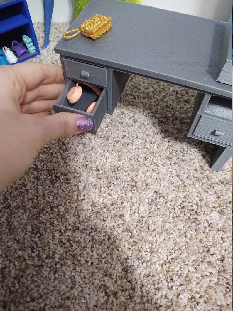 Barbie fashion doll desk miniatures accessories dollhouse Etsy