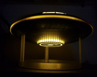 Jupiter 2 in Flight [from Lost in Space] - Large - with stand and lights! Flying Saucer, UFO, Mothership, Aliens, Extra Terrestrial, Sci Fi