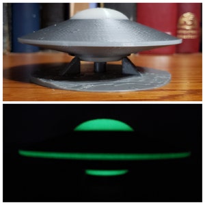 ExtraTerrestrial Alien Spacecraft Flying Saucer Area 51 UFO unidentified Flying Object Martian spaceship Glow in the Dark AlienStock collect