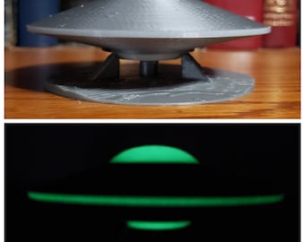 ExtraTerrestrial Alien Spacecraft Flying Saucer Area 51 UFO unidentified Flying Object Martian spaceship Glow in the Dark AlienStock collect