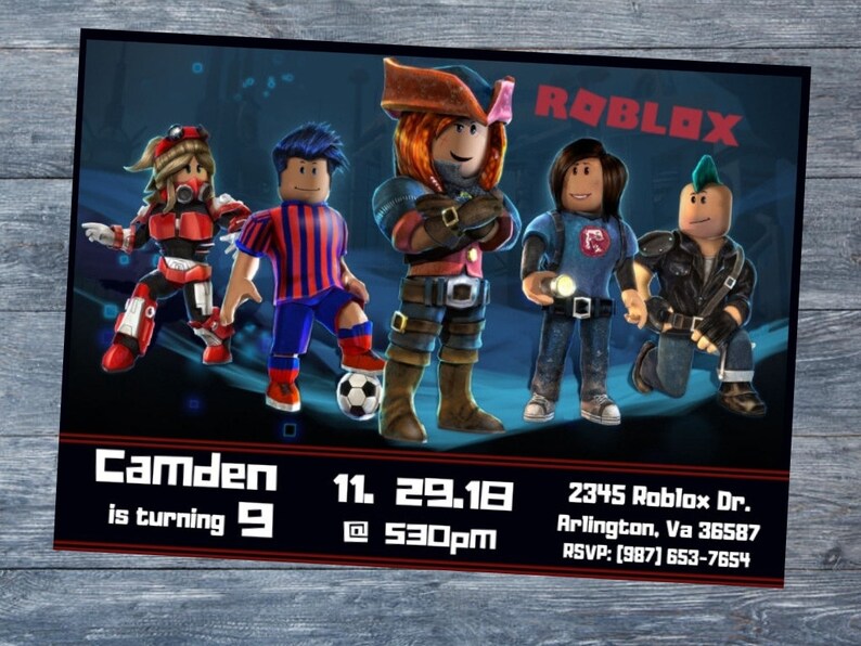 Roblox Invitation Digital File You Print Etsy - image 0