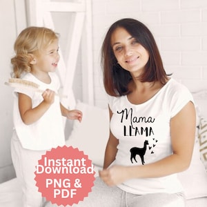 Mama Llama Instant Download Digital File, You Print (PNG, PDF)