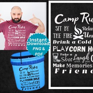 Camp Rules Instant Download Digital File, You Print PNG, and PDF file