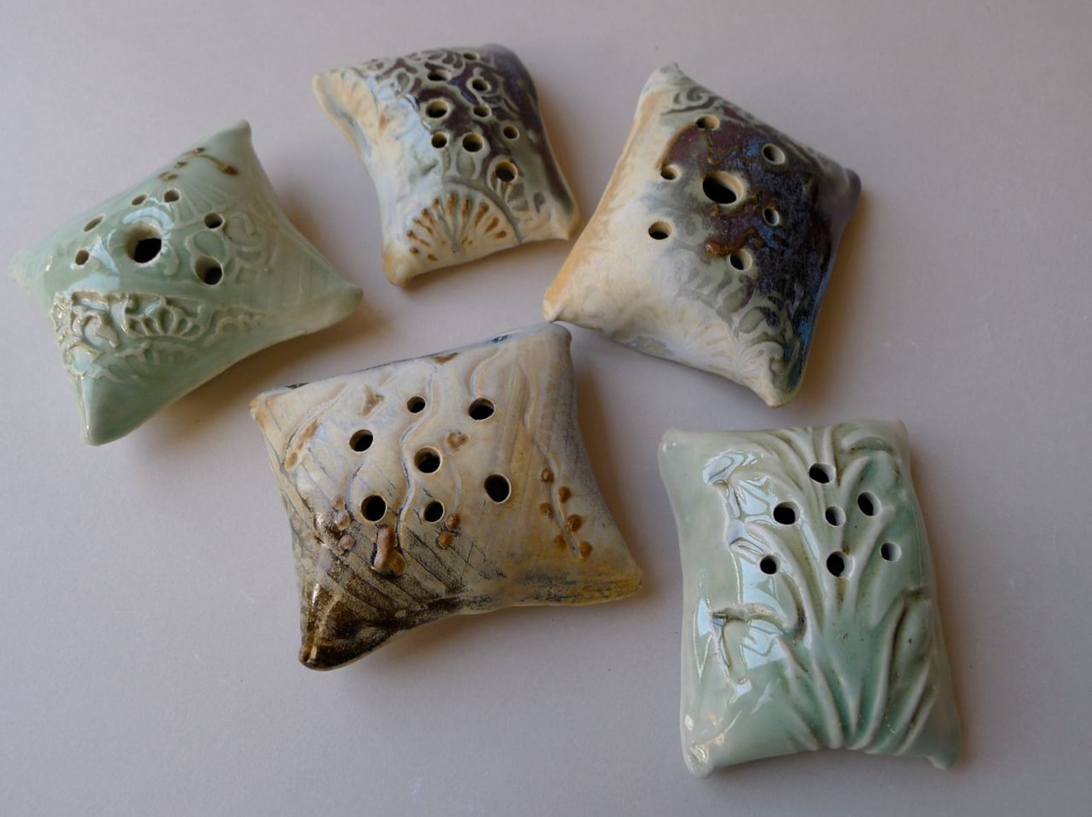 Flower Pillow Vase Pottery handmade Etsy