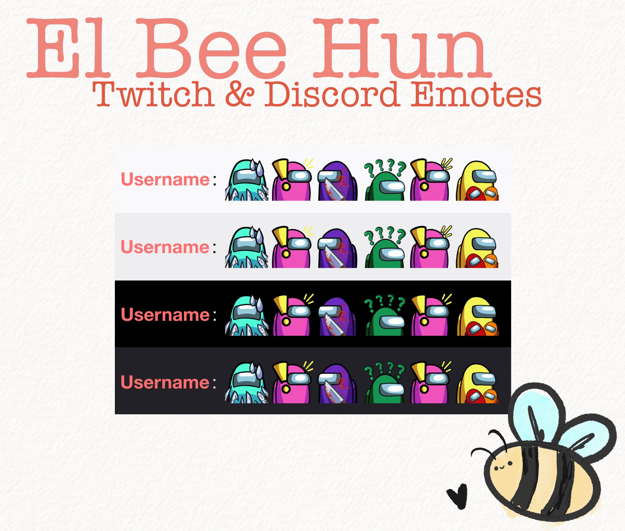 Among Us Twitch &amp; Discord Emotes - Etsy