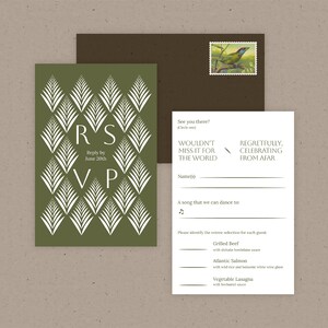 Fern Wedding RSVP Template | 4x6 Portrait | Customize, Personalize, & Print | Geometric, Modern, and Minimal | Instant Download