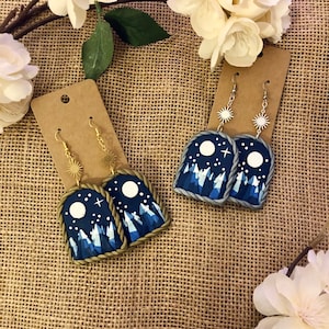 Ice Kingdom dangle polymer clay earrings