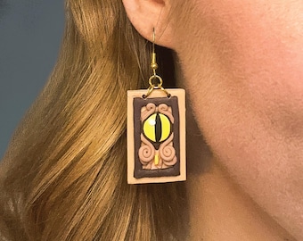 Owl House Door Polymer Clay Earrings – Handmade Whimsical Wizarding Jewelry