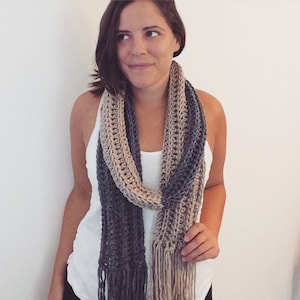Crochet Scarf PATTERN - The Chunky Fringe Scarf Pattern Crochet Pattern Scarf Pattern