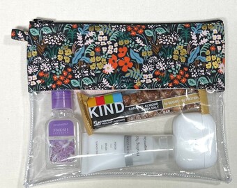 Clear Vinyl Pouch | Makeup Bag | Cosmetic Bag | Clear Pouch - Floral, Black, Metallic, Wildwood by Rifle Paper Co