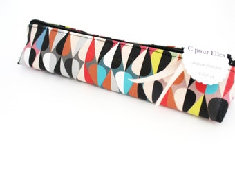 Toothbrush and toothpaste case in multicolored faux leather