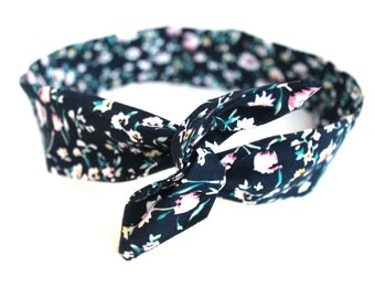 Bandeau cheveux rigide liberty  bleu marine